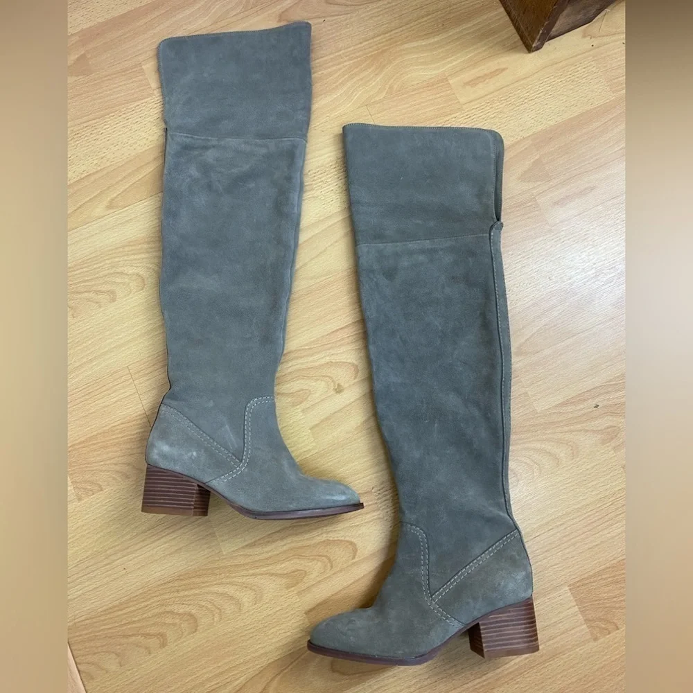 ANTHROPOLOGIE Liendo by Seychelles Over The Knee Suede Boots in Taupe size 7